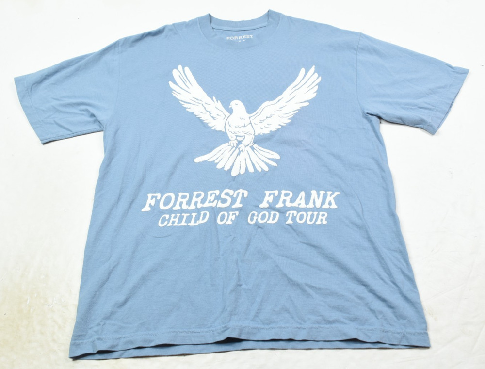 Forrest Frank Child of God Tour Shirt Mens Large Blue Dove Short Sleeve Pullover